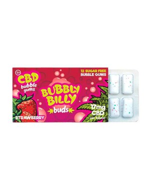 Chewing-gum CBD 17mg fraise | Bubbly Billy (Carton d'affichage (24 blisters))