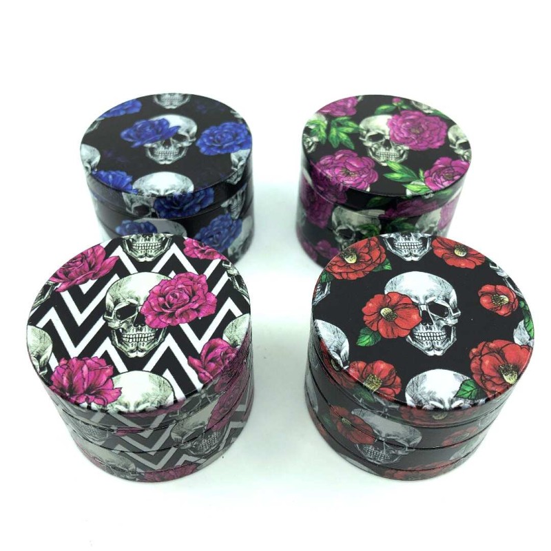 Grinder 50mm Skull & Blooms | Champ High (Violet Noir)