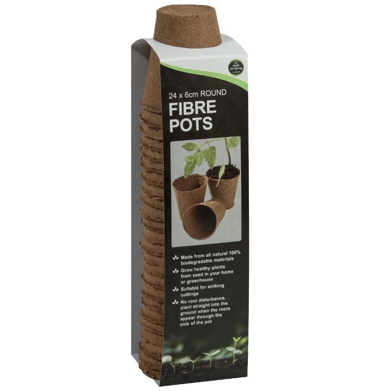 Cbd-Gardens | | 24 pots ronds en fibre de 6 cm | 4,90 €