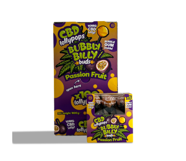 Sucette CBD fruit de la passion - 100 pcs | BUBBLY BILLY