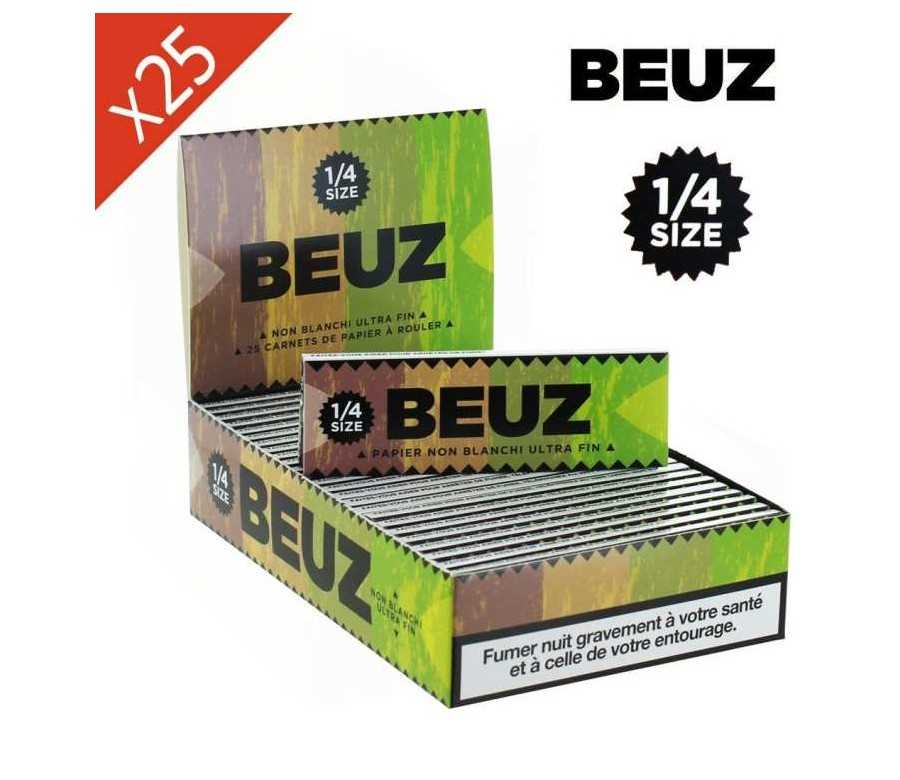 Boite de 25 carnets de feuilles 1/4 non blanchies à rouler BEUZ