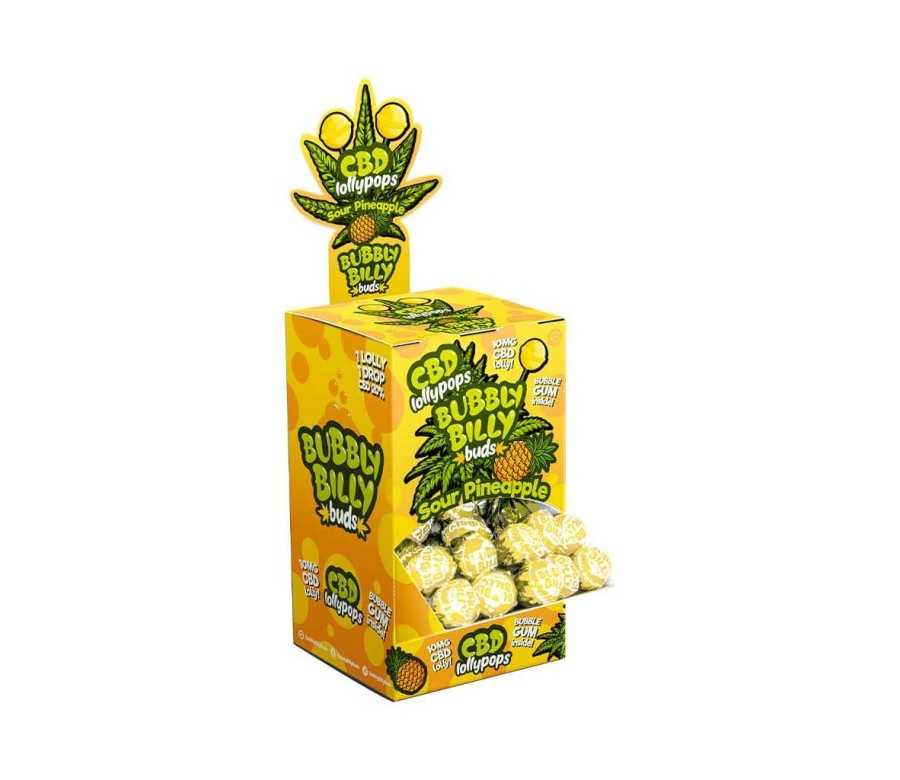 Sucette CBD Sour Pineapple - 100 pcs | BUBBLY BILLY